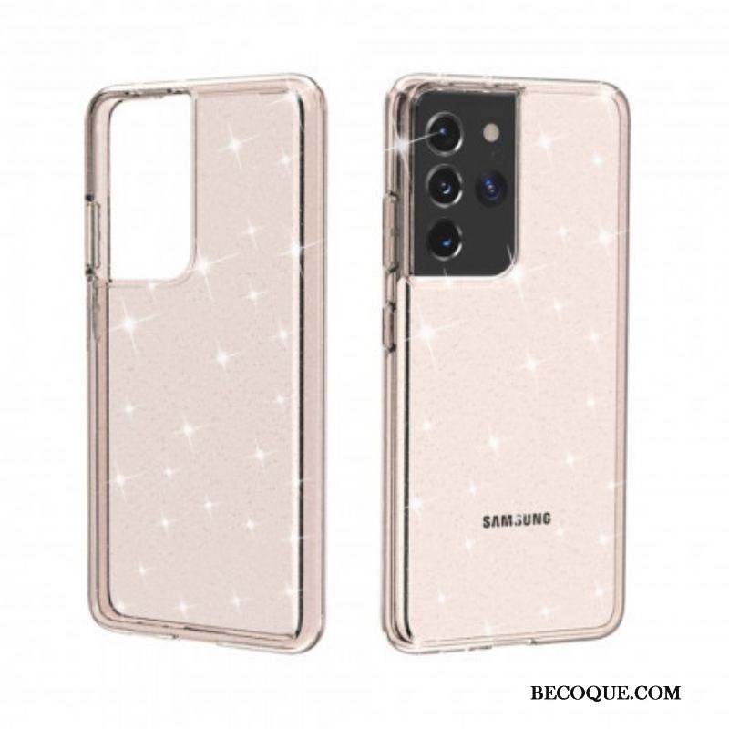 Coque Coque Samsung Galaxy S21 Ultra 5G Transparente Paillettes