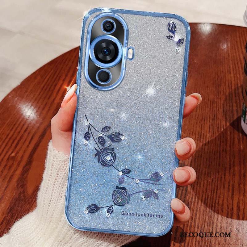 Coque Huawei Nova 11 Pro Fleurs en Strass KADEM