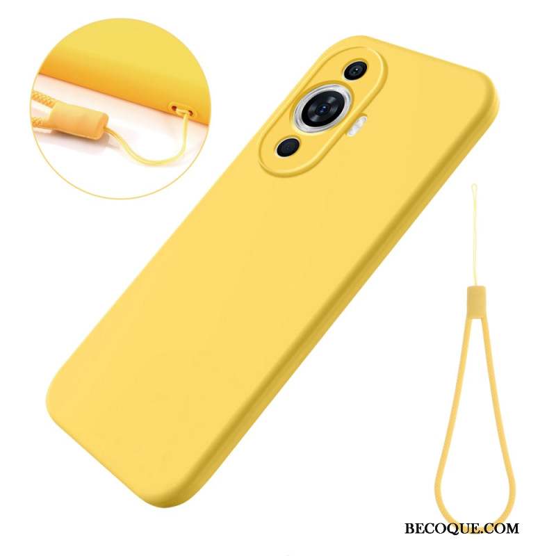 Coque Huawei Nova 12S Silicone Liquide à Lanière