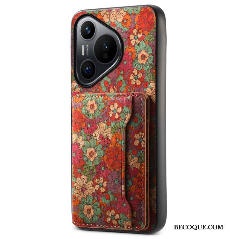 Coque Huawei Pura 70 Porte-Cartes Florale