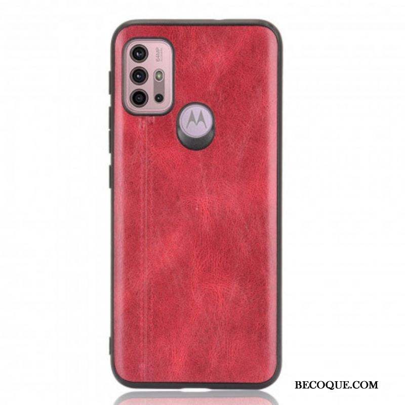 Coque Moto G30 / Moto G10 Effet Cuir Couture