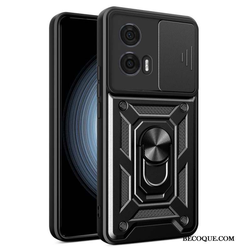 Coque Motorola Edge 50 Fusion 5G Anneau-Support et Protecteur de Caméra Coulissant