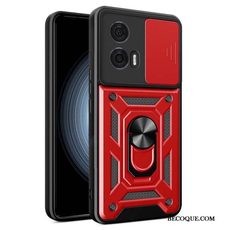 Coque Motorola Edge 50 Fusion 5G Anneau-Support et Protecteur de Caméra Coulissant