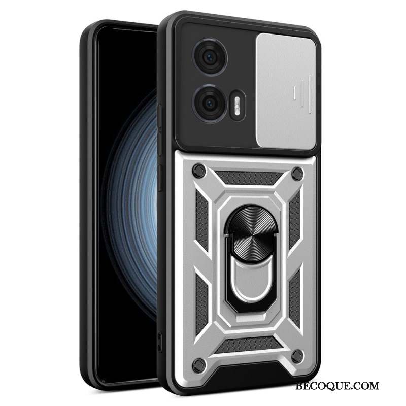 Coque Motorola Edge 50 Fusion 5G Anneau-Support et Protecteur de Caméra Coulissant