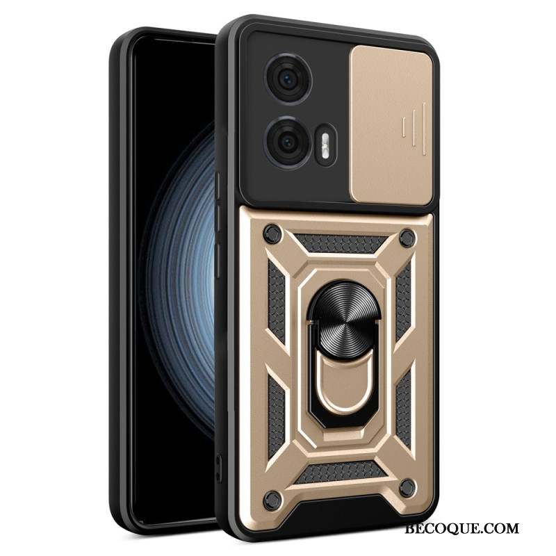 Coque Motorola Edge 50 Fusion 5G Anneau-Support et Protecteur de Caméra Coulissant