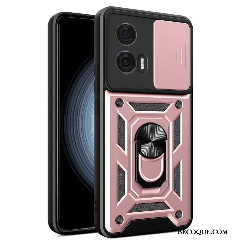 Coque Motorola Edge 50 Fusion 5G Anneau-Support et Protecteur de Caméra Coulissant