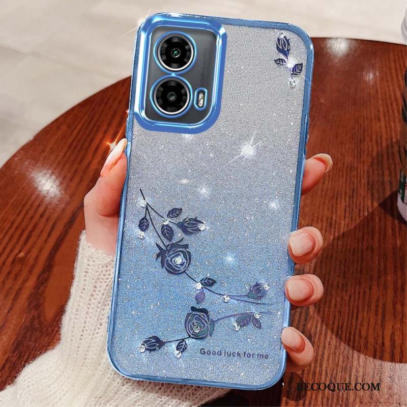 Coque Motorola Edge 50 Fusion Strass et Paillettes