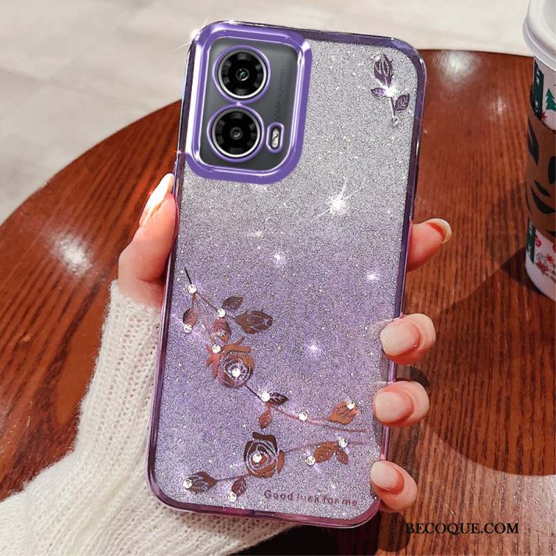 Coque Motorola Edge 50 Fusion Strass et Paillettes