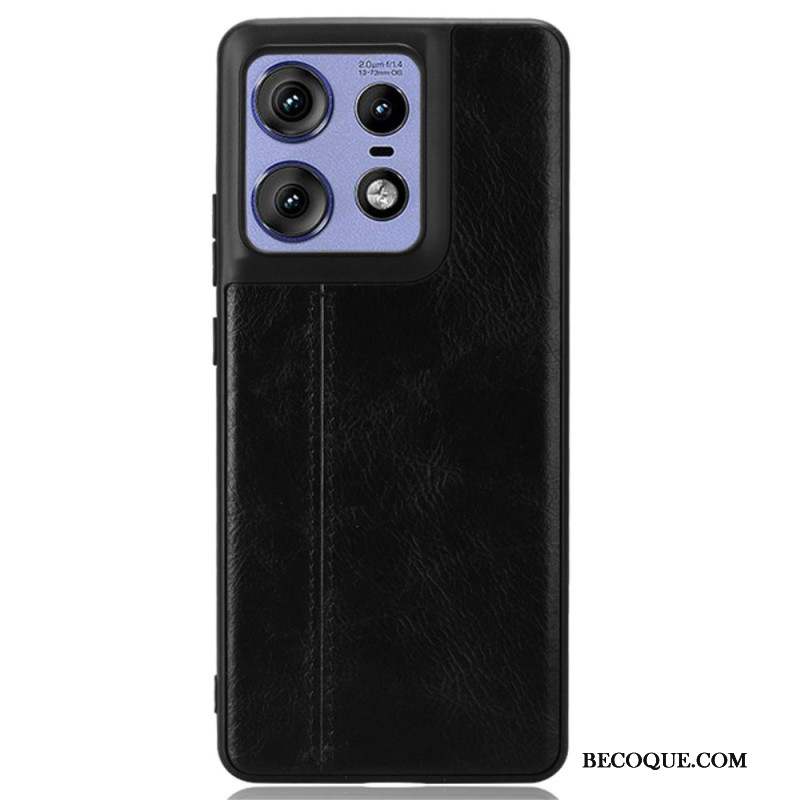 Coque Motorola Edge 50 Pro Effet Cuir Couture