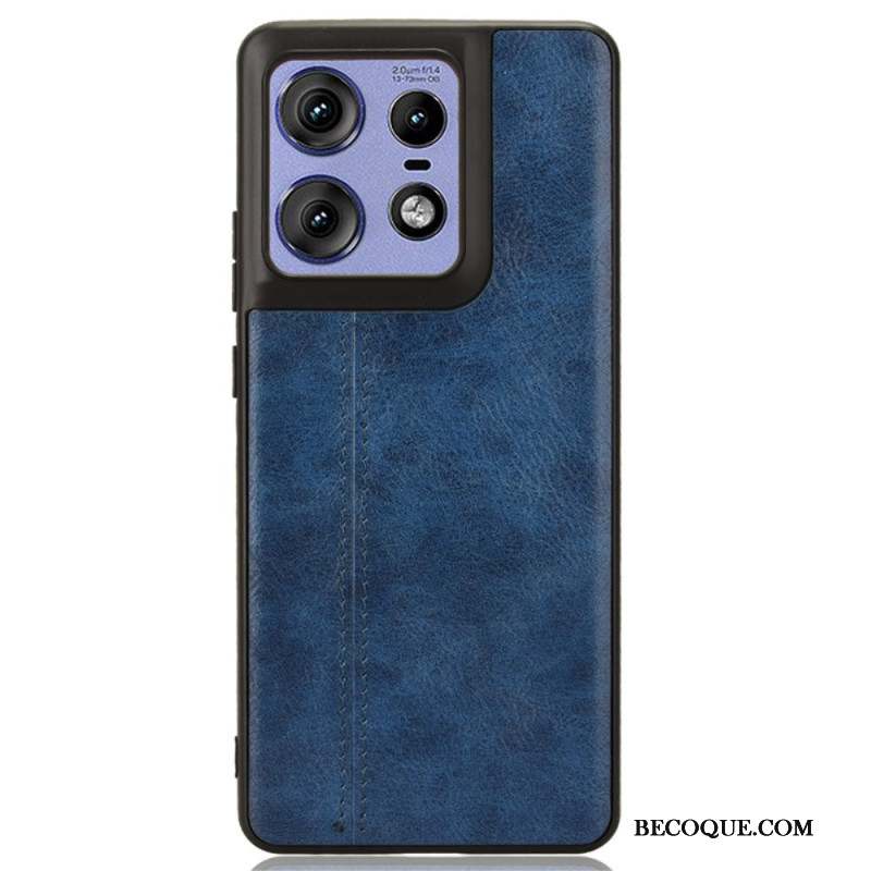 Coque Motorola Edge 50 Pro Effet Cuir Couture