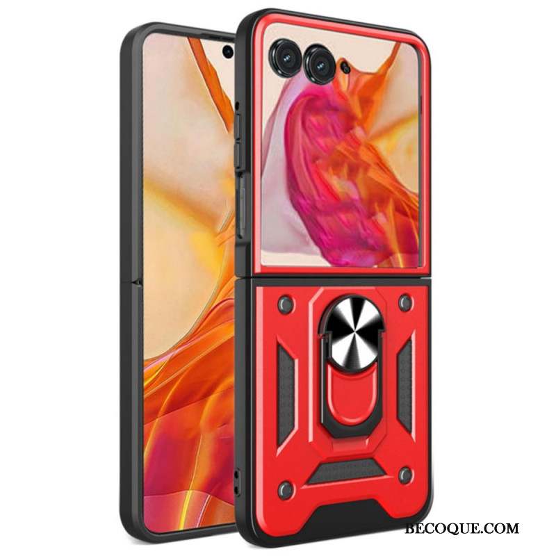 Coque Motorola Razr 50 5G Couvercle de Caméra Coulissant et Support