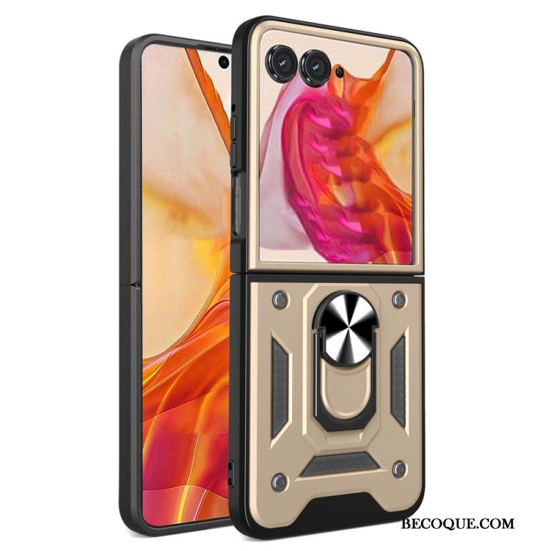 Coque Motorola Razr 50 5G Couvercle de Caméra Coulissant et Support