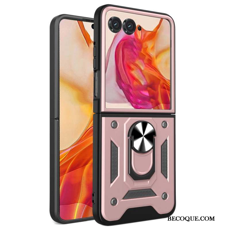 Coque Motorola Razr 50 5G Couvercle de Caméra Coulissant et Support