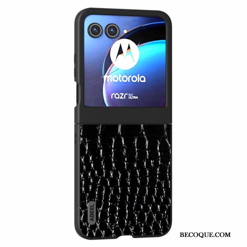 Coque Motorola Razr 50 5G Cuir Style Crocodile ABEEL