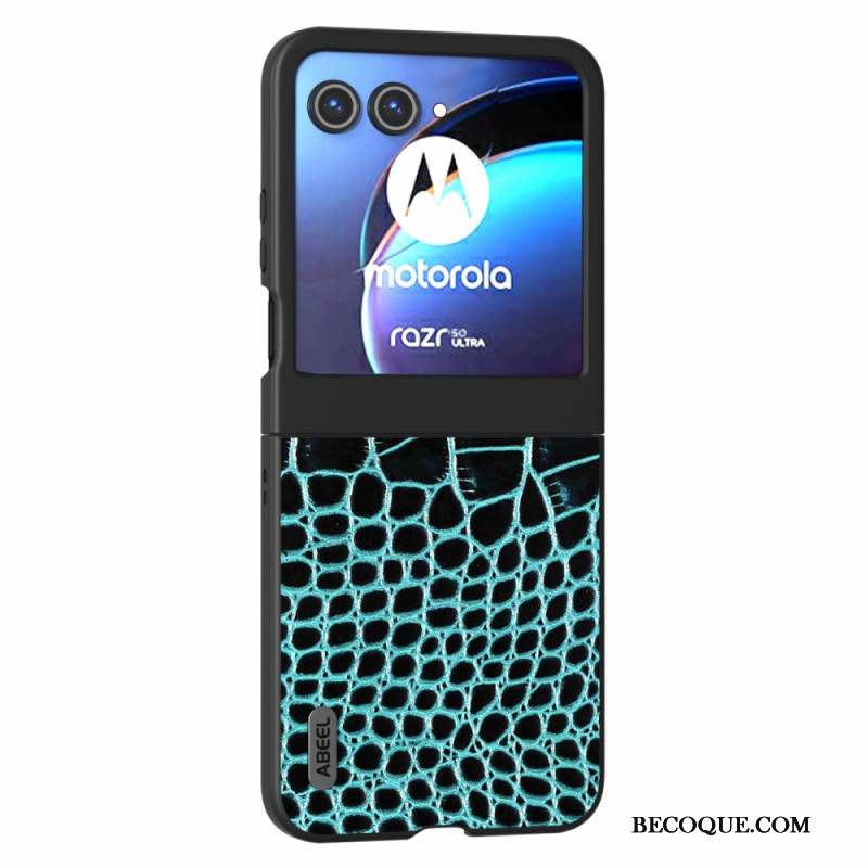 Coque Motorola Razr 50 5G Cuir Style Crocodile ABEEL