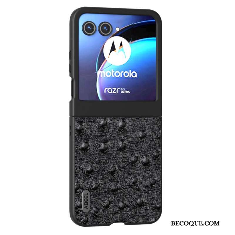 Coque Motorola Razr 50 5G Cuir Texture Autruche ABEEL