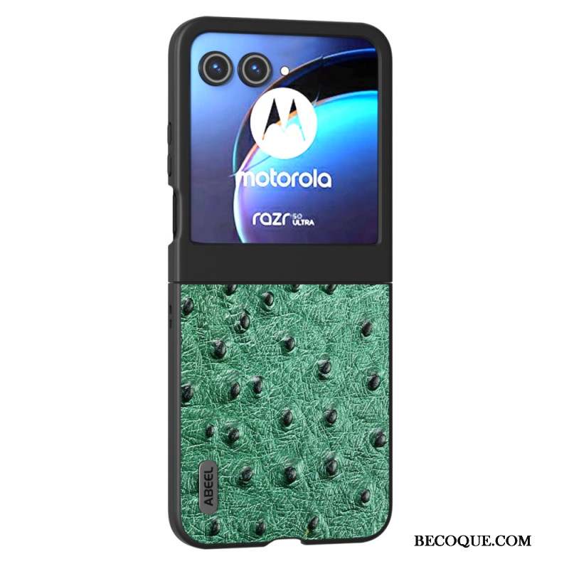 Coque Motorola Razr 50 5G Cuir Texture Autruche ABEEL