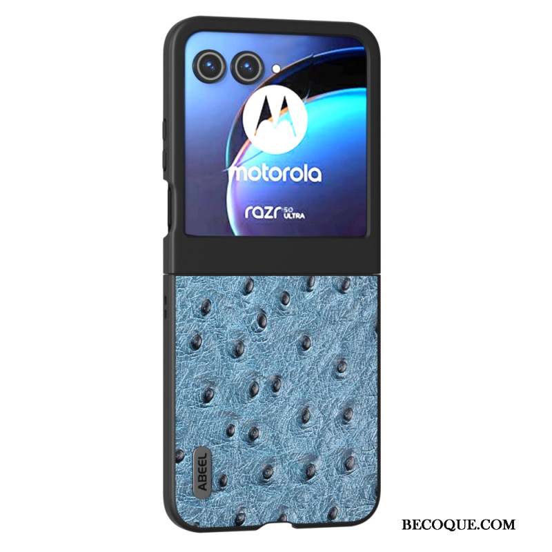 Coque Motorola Razr 50 5G Cuir Texture Autruche ABEEL