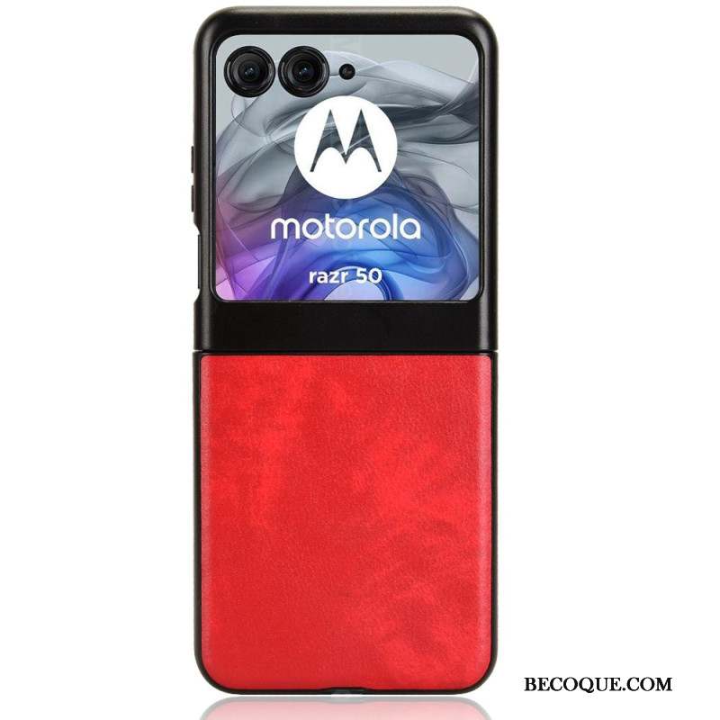 Coque Motorola Razr 50 5G Effet Cuir