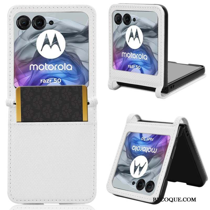 Coque Motorola Razr 50 5G Porte-Carte Bi-Texture