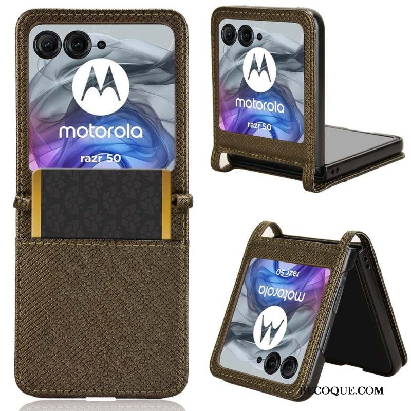 Coque Motorola Razr 50 5G Porte-Carte Bi-Texture