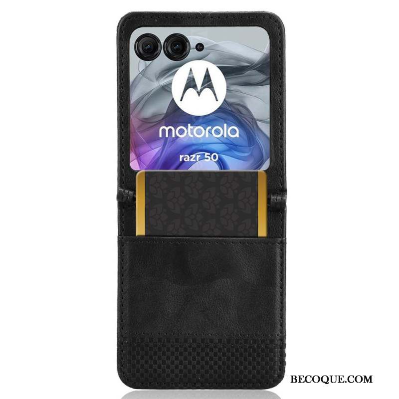 Coque Motorola Razr 50 5G Porte-Carte Frise Vintaga