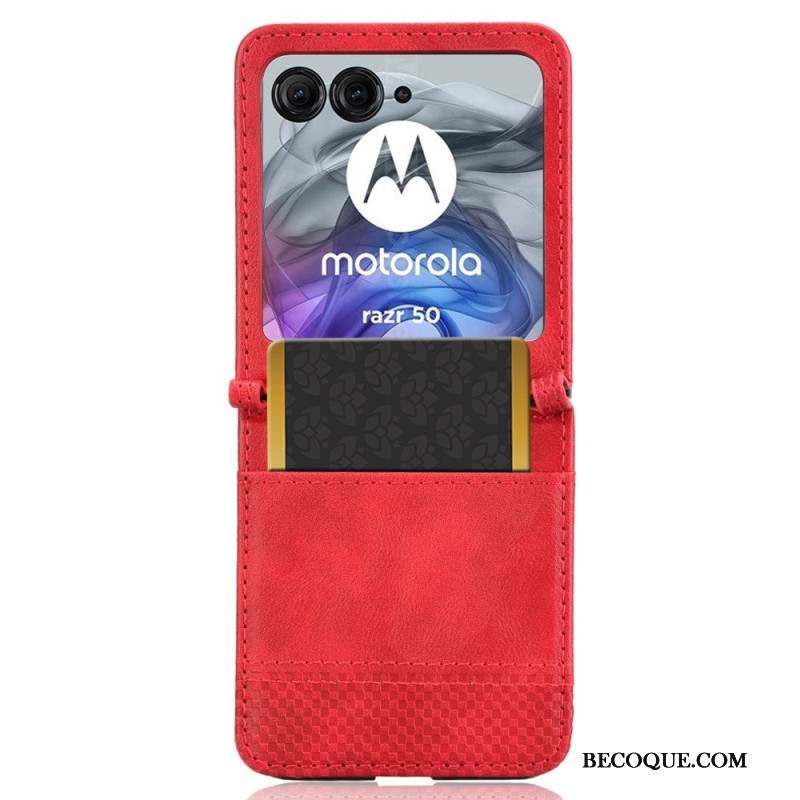 Coque Motorola Razr 50 5G Porte-Carte Frise Vintaga