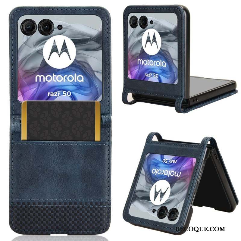 Coque Motorola Razr 50 5G Porte-Carte Frise Vintaga