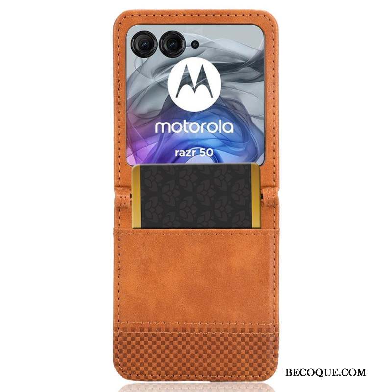 Coque Motorola Razr 50 5G Porte-Carte Frise Vintaga