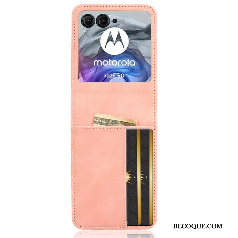 Coque Motorola Razr 50 5G Porte-Carte Simili Cuir