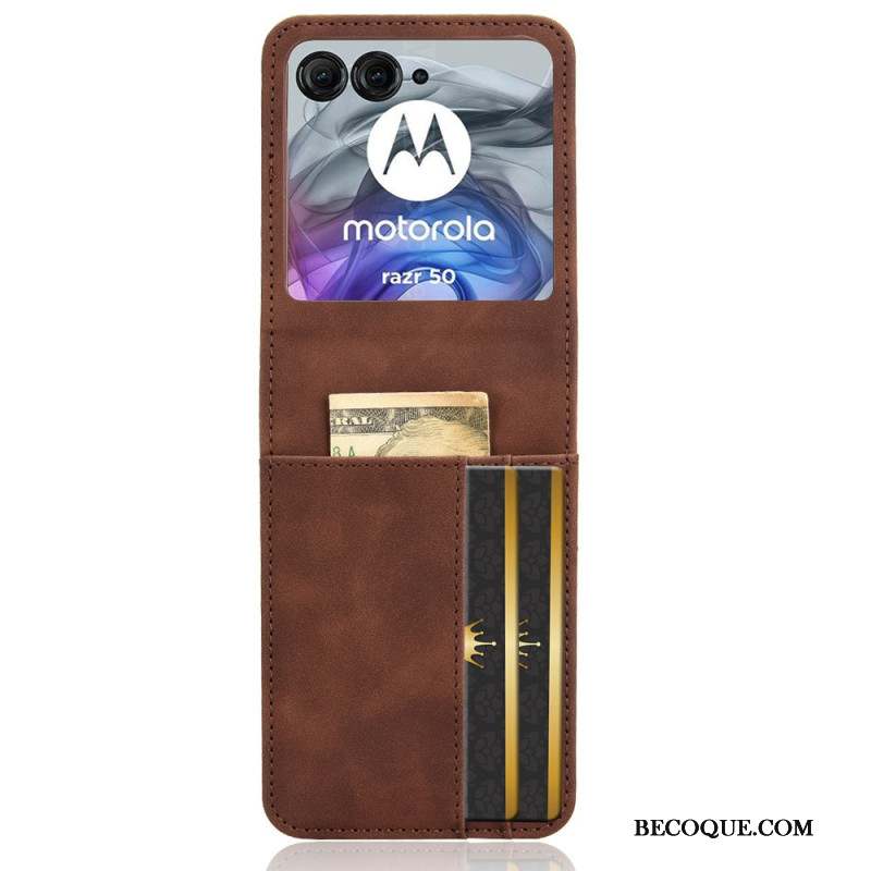 Coque Motorola Razr 50 5G Porte-Carte Simili Cuir