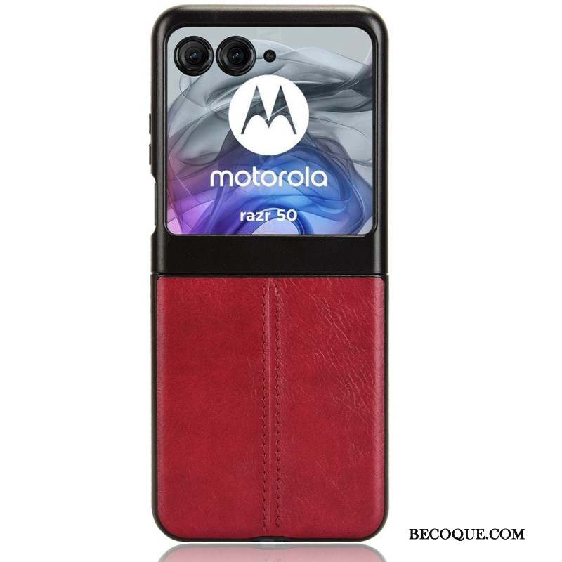 Coque Motorola Razr 50 5G Simili Cuir Couture