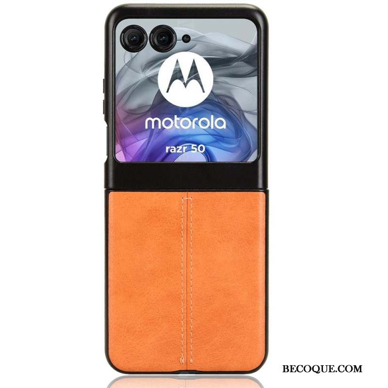 Coque Motorola Razr 50 5G Simili Cuir Couture