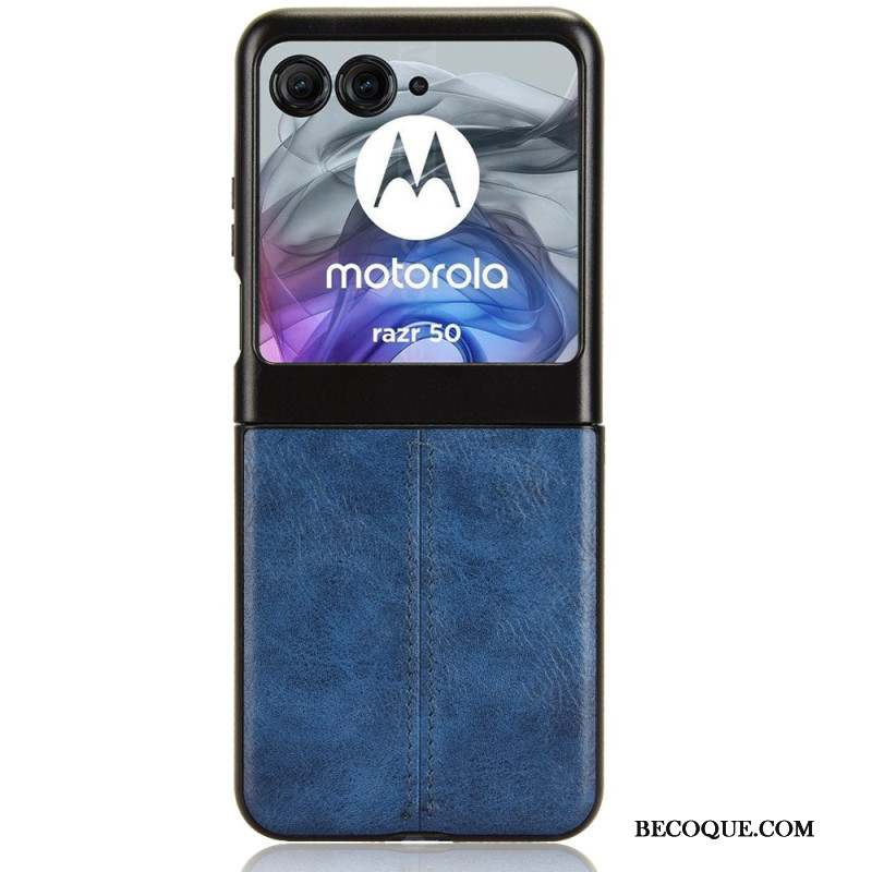 Coque Motorola Razr 50 5G Simili Cuir Couture