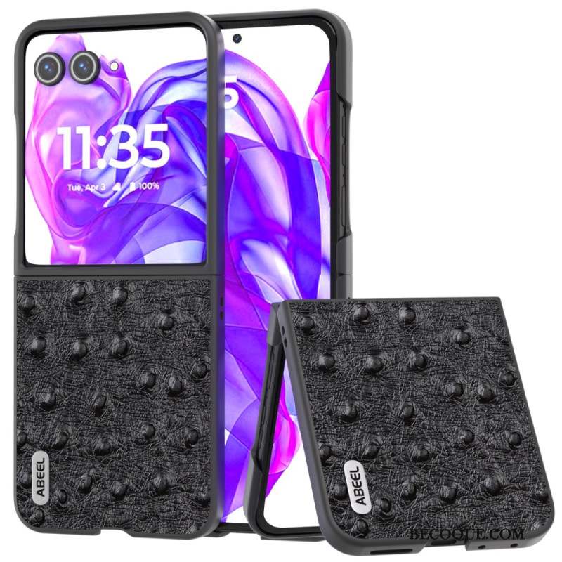 Coque Motorola Razr 50 Ultra Cuir Texture Autruche ABEEL