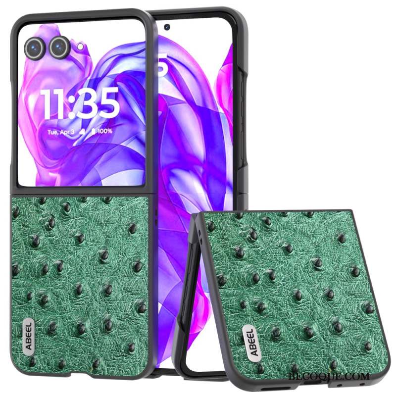 Coque Motorola Razr 50 Ultra Cuir Texture Autruche ABEEL