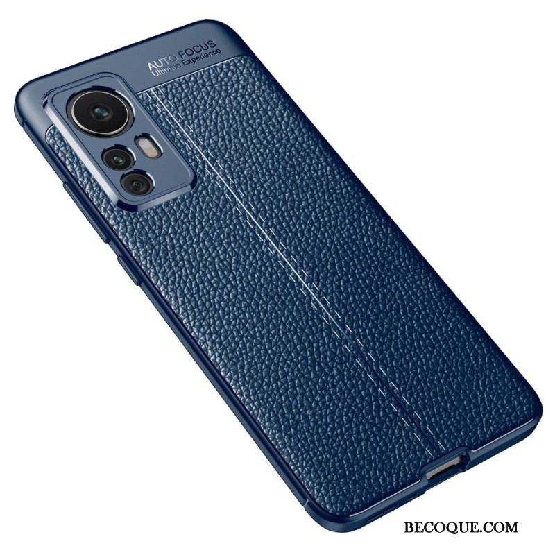 Coque Poco F4 Effet Cuir Litchi Double Line