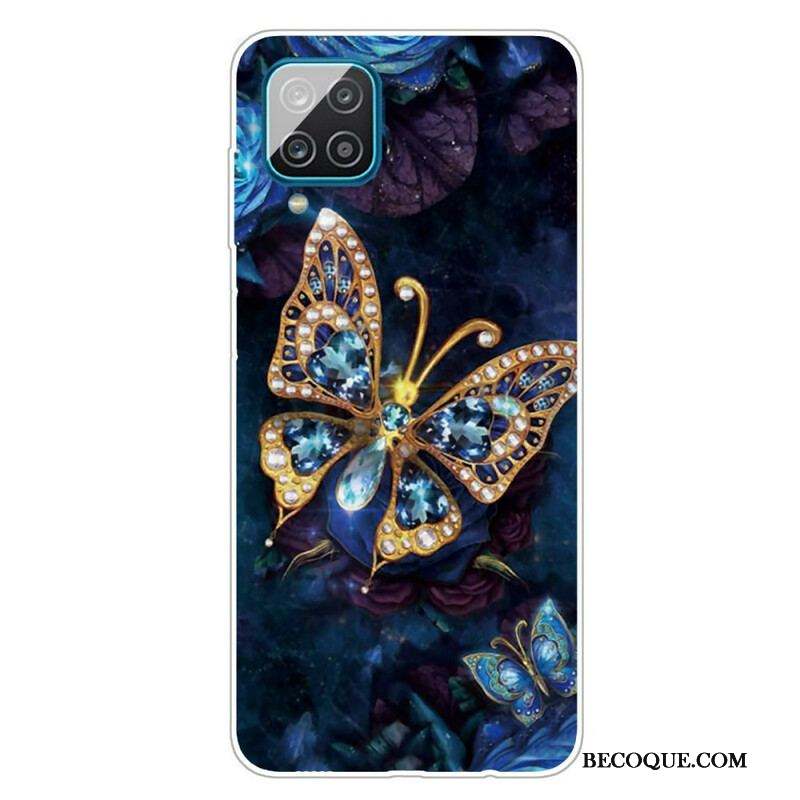 Coque Samsung Galaxy A12 / M12 Papillon Luxe