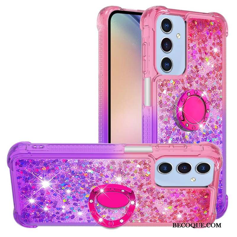 Coque Samsung Galaxy A15 5G Anneau-Support Dégradé Paillettes