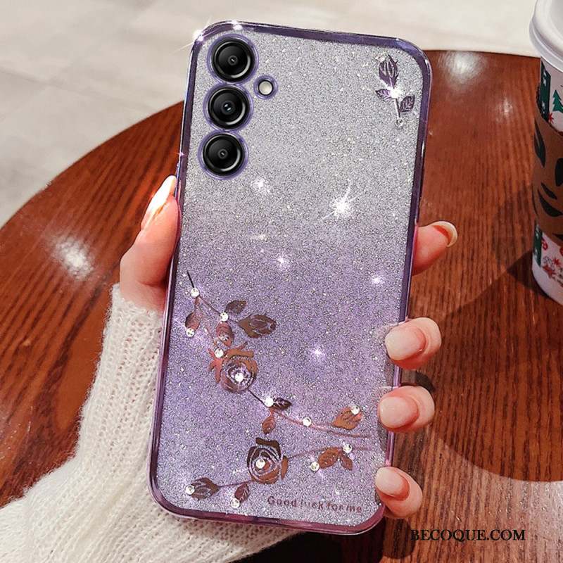 Coque Samsung Galaxy A16 4G / 5G Strass et Fleurs KADEM