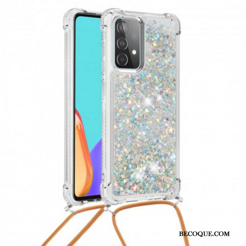 Coque Samsung Galaxy A52 4G / A52 5G / A52s 5G Paillettes avec Cordon