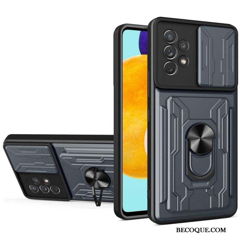 Coque Samsung Galaxy A53 5G Porte-Carte et Protège-Lentilles Design