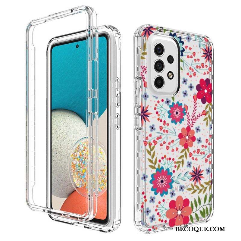 Coque Samsung Galaxy A53 5G Transparente Fleurs