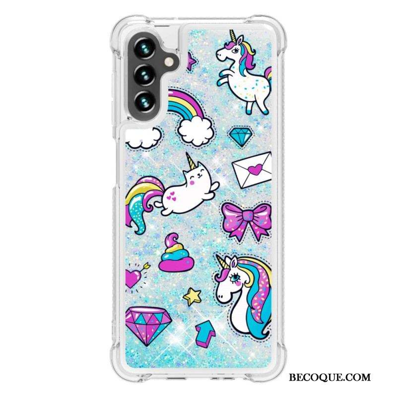 Coque Samsung Galaxy A54 5G Licornes à Paillettes