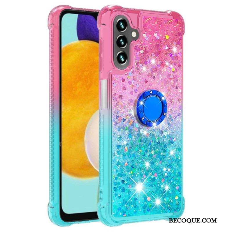 Coque Samsung Galaxy A54 5G Paillettes Anneau-Support