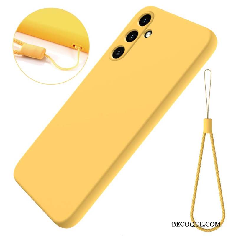 Coque Samsung Galaxy A55 5G Silicone Liquide à Lanière