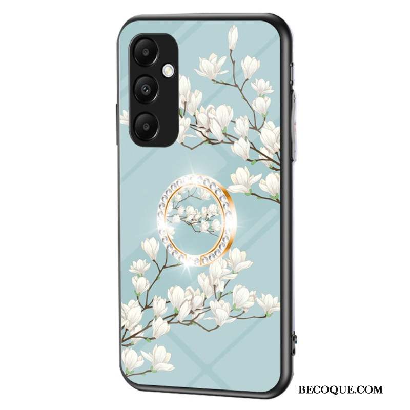 Coque Samsung Galaxy A55 5G Verre Trempé avec Support Motif Floral