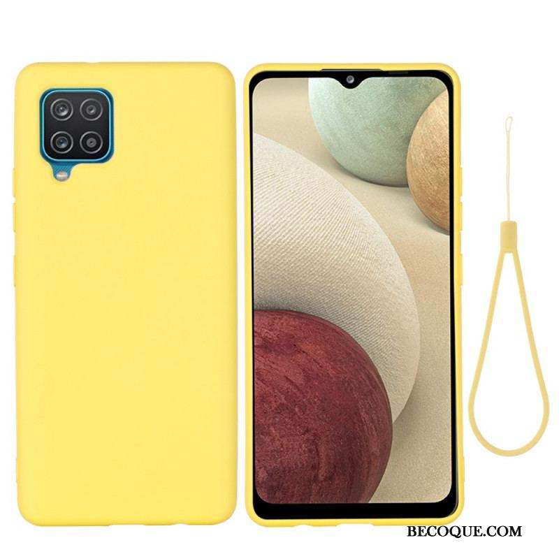 Coque Samsung Galaxy M32 Silicone Liquide avec Lanière