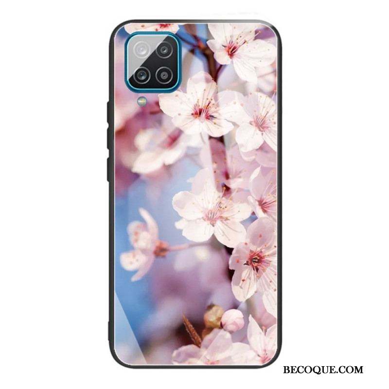 Coque Samsung Galaxy M32 Verre Trempé Fleurs