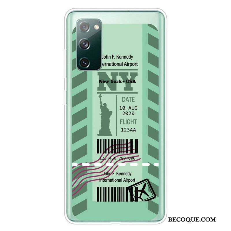 Coque Samsung Galaxy S20 FE Boarding Pass to New York